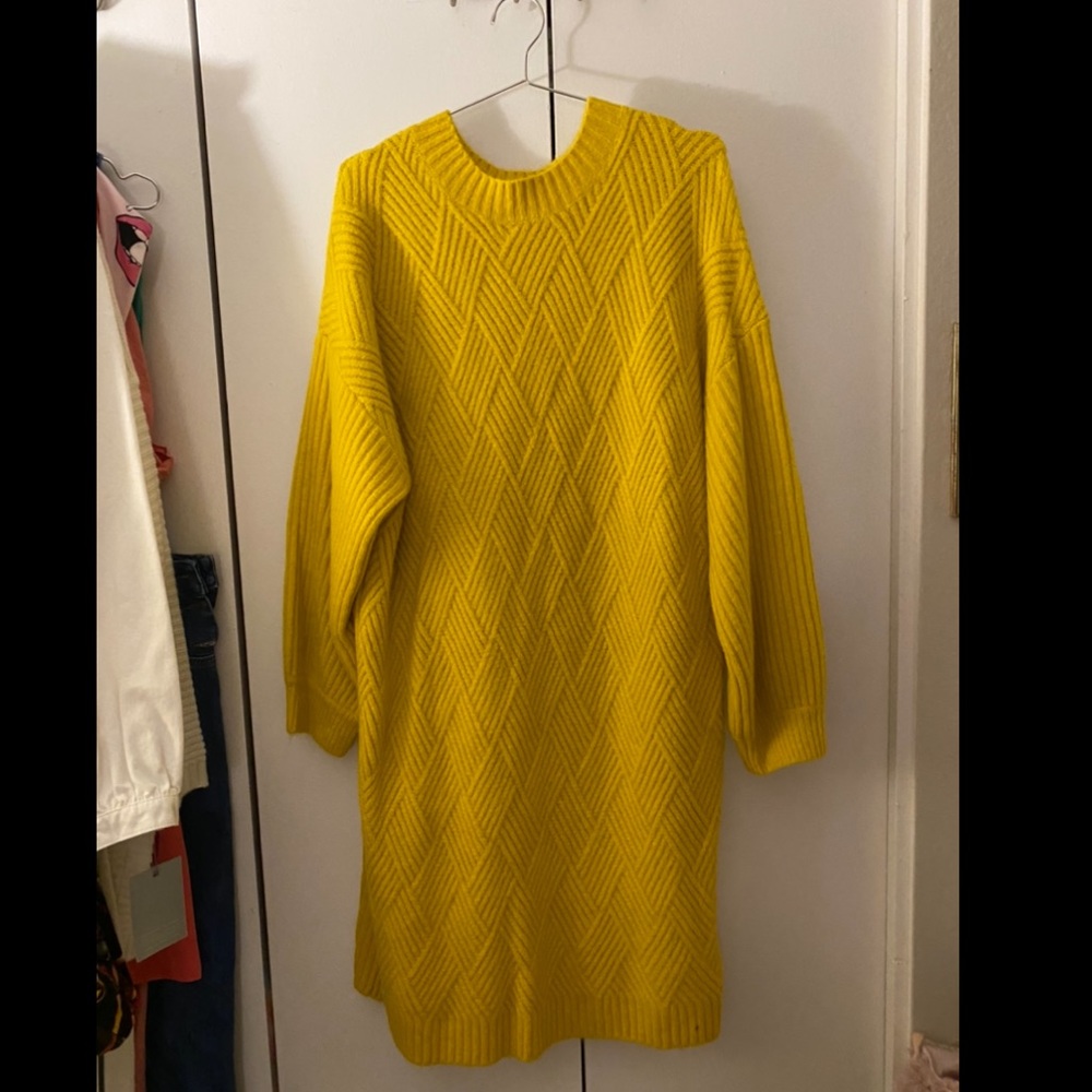 ASOS Heavy Mustard Yellow Sweater Dress